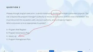 PgMP Hard Questions and Strategic Documents
