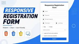 How to Create Responsive Registration Form in HTML & CSS | Responsive Registration Form
