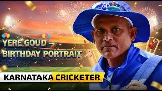 Birthday Portrait of Yere Goud 🎉 | Karnataka Cricketer | Daily Live Sketch &ndash; Day 9 🏏✏️