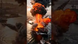 MASSIVE OIL TANKER EXPLOSION! 💥😱 #klingai #viralvideo #trending