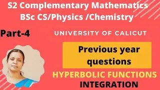 S2Complementary Mathematics#Previous year questions *INTEGRATION##Hyperbolic functions