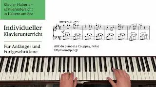 Alberti-Bass in Koordination mit der rechten Hand und unterschiedlicher Artikulation