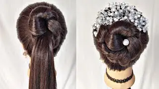New Girl Hairstyle Simple Step By Step | New Bun Hairstyle Without Donut | Beautiful Easy Hairstyle