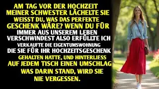 AM TAG VOR DER HOCHZEIT MEINER SCHWESTER LÄCHELTE SIE: 