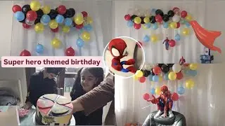 super hero themed birthday party 🎉🥳|spider 🕷️ man|bat 🦇 man #superheroes
