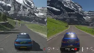 Gran Turismo 6 vs 7 - Eiger Nordwand with Subaru Impreza 90s Rally Car