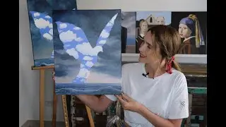 The Large Family by Rene Magritte | Painting Tutorial | Paint by Numbers for Adults