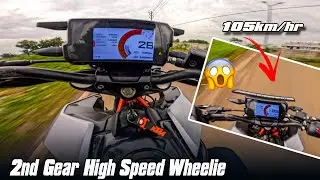 2nd Gear High Speed Wheelie | 105 KM/H 😳 | KTM Duke 390🔥 2nd Gear Practice PART 2🤯