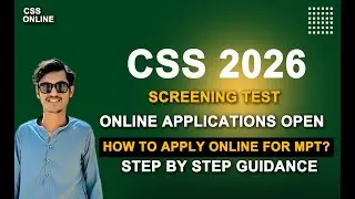 CSS 2026   CSS 2026 MPT Registration   How to Apply for CSS MPT 2026   CSS Online Registration 2026