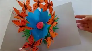 DIY: POP-UP Karte mit Fliegenden/Flatternden Schmetterlingen basteln