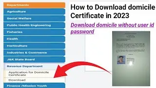 How to Download Domicile certificate online in J&K|Domicile certificate download kaise kare 2023 |
