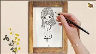 How to drawing pencil cute girl?| Drawing little Beautiful Girl| Cute Easy Drawings
