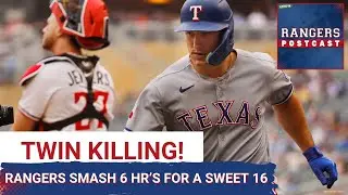RANGERS POSTCAST: The Rangers smash 6 HR's for a sweet 16 in Minnesota
