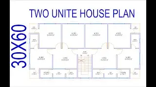 HOUSE PLAN DESIGN | EP 18 | 1800 SQUARE FEET TWO-UNIT HOUSE PLAN | LAYOUT PLAN