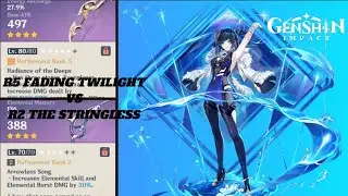 R5 Fading Twilight vs R2 The Stringless damage test | Genshin Impact | @L Zap