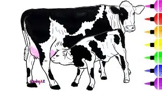 Coloring Pages of Animals with Cow Coloring Page  - & How to Draw Shark ✴