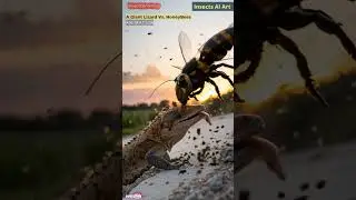 Lizard Vs. Honeybees | Insects AI Art | 07