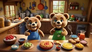 Two Tiny Teddies Bake a Cake | Fun Baking & Counting Song for Kids | Learning Numbers & Teamwork