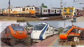 120KMPH High speed train gadi video | multiple types of train passing videos | train passing bridge