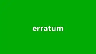 what is the meaning of erratum