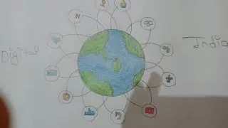 How to draw a digital India project easily || Amazing art's ||