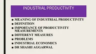 INDUSTRIAL PRODUCTIVITY