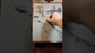 PAINTING A WINTER SCENE WITH OIL PASTELS BY ARTIST JULIA LESNICHY #artdemo #oilpastelsdemo