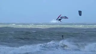 BIG MONDAY in Wissant WINDSURFING 60+ knots gusts