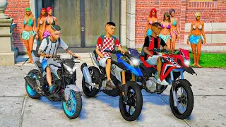 FUI PRA ESCOLA DE MOTO ROUBADA COM MEUS AMIGOS no GTA 5 O FILME
