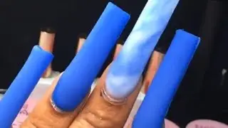 NIPSEY BLUE MARBLE NAILS 💙| ACRYLIC NAIL TUTORIAL