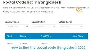 how to find the postal code Bangladesh 2022