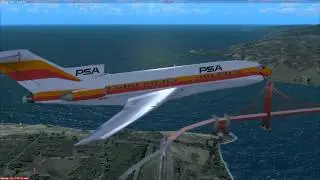 Flight Sim X Flying California  PSA airlines  REX 2.0 MegaScenery
