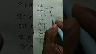 Table of 31|| table of 31 in hindi||essay methods multiple of 31 system #trendingvideo