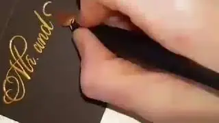 Vegas Script on these lovely Place Cards in Gold Ink!