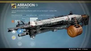 Destiny 1 Abbadon Exotic machine gun drop + weapon test