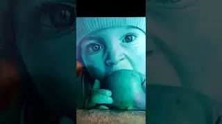 Painting a realistic portrait with sprays #art #portrait #realism #graffiti #spray #apple #mural