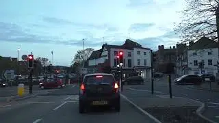 Driving On St Martin's Gate B4205 & City Walls Road A38, Worcester, Worcestershire, England