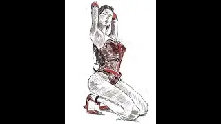 매일 그림, Daily Figure Drawing Practice &ndash; Female Body Sketch 1-09