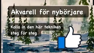 Akvarell tutorial  nybörjarkurs del 11 , hur man målar ett vinterlandskap 💙