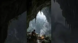 🌧️ Caveman Cooking in the Rain? 🍲🔥 Primitive ASMR You Didn't Know You Needed!#asmr #asmrsounds#food