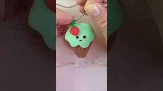 🍦 Craft an Air Dry Clay Fridge Magnet with Ice Cream Design 👌