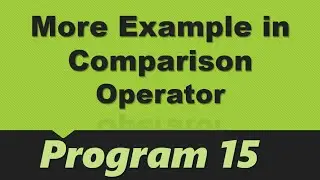 Comparison Operators in C Language