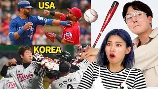 Koreans react to MLB vs KBO bench clearing brawl! 😝⚾️