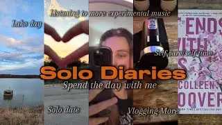 Solo Diaries: spend the day with me, lake solo date, self care, listening to music, book reading