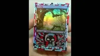 MTG Altered Art Foil swamp 2   Stained Glass style