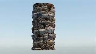 Date Palm Tree Trunk - 16-bit Displacement Material Turntable Demo