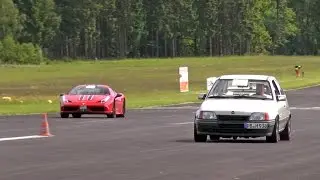 Opel Kadett WKT 685HP blows away Ferrari 458 Speciale + 9ff Porsche 997 Turbo S