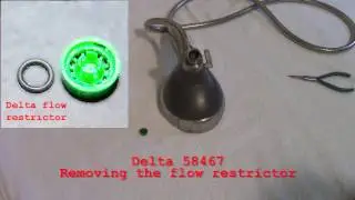 Delta shower head -- removing the flow restrictor -- PUSH don't pull
