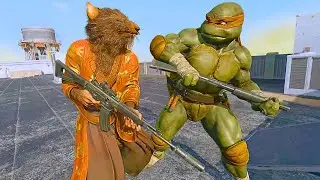 TMNT Шреддер, Мастер Сплинтер и все 4 черепашки-ниндзя с добивающими приёмами | Добивающие приёмы...