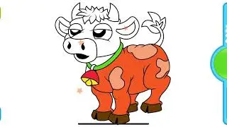 Easy coloring for kids and toddlers, painting using cellphone 🦬🐄🐮🦬🦬🐄